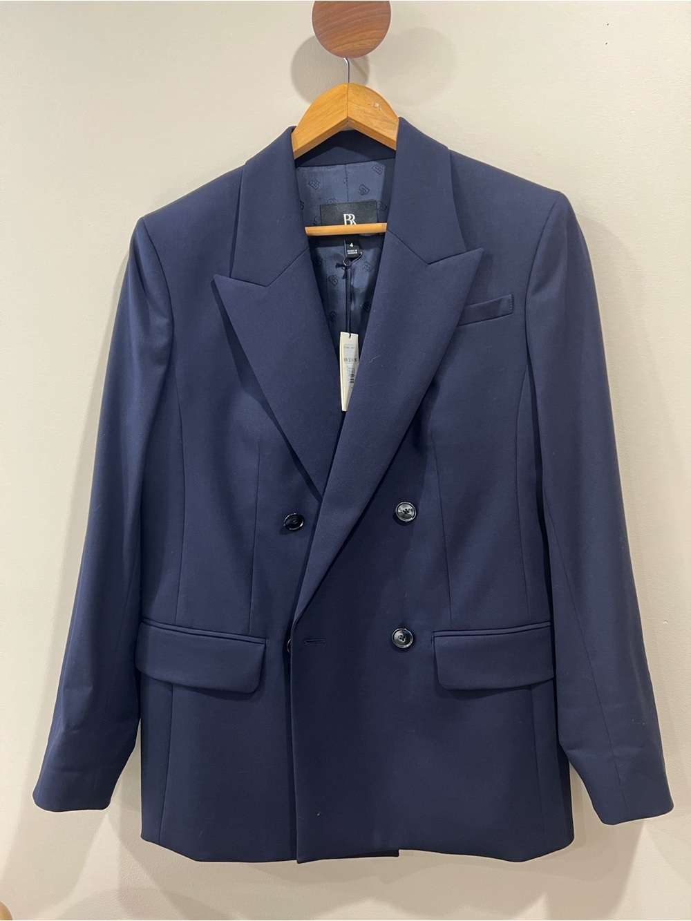 Banana Republic Double-Breasted Navy Suit Jacket